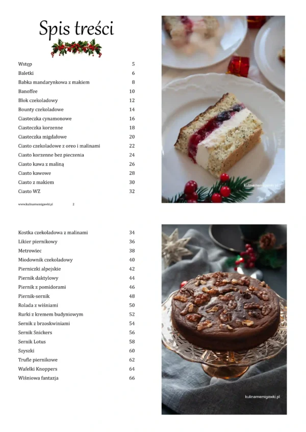 spis treści ebook słodkie święta 2